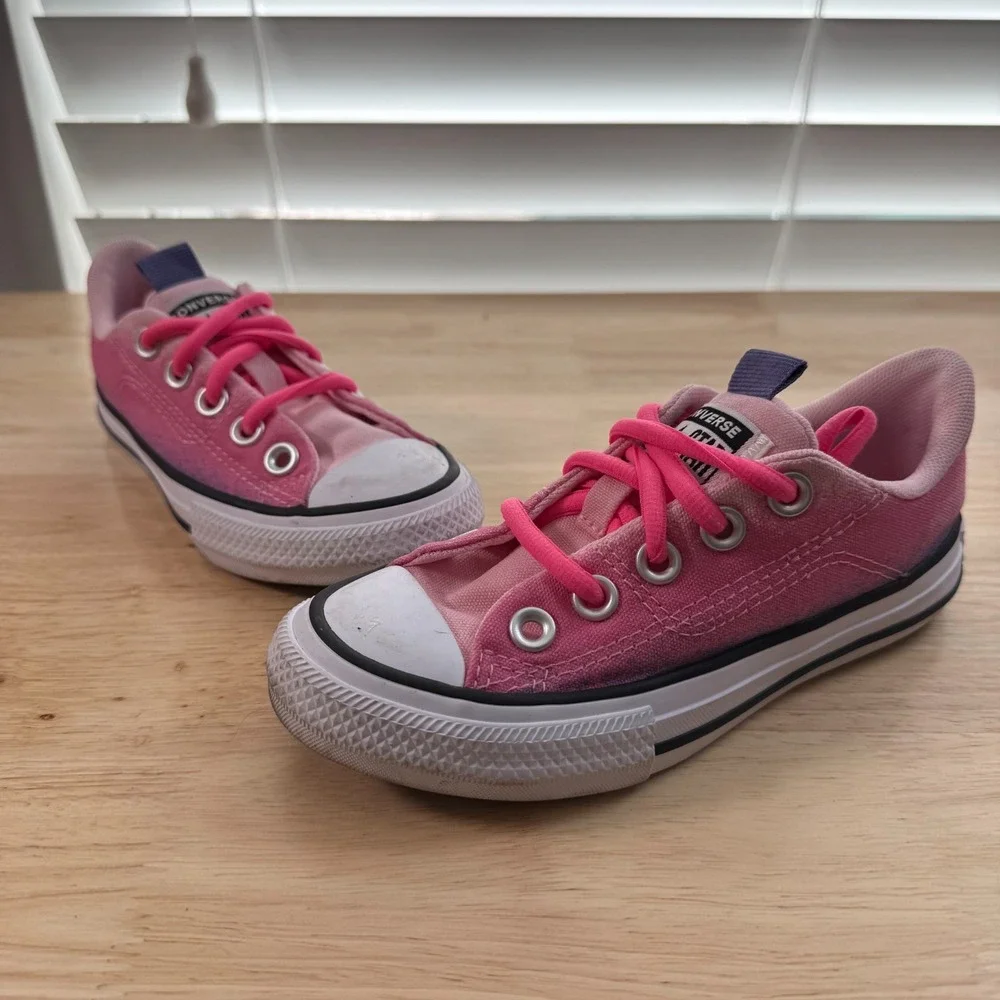 Converse All-Star Skate Sneakers‎ Girls Pink Canvas Lace-Up Low Top Classic - 12